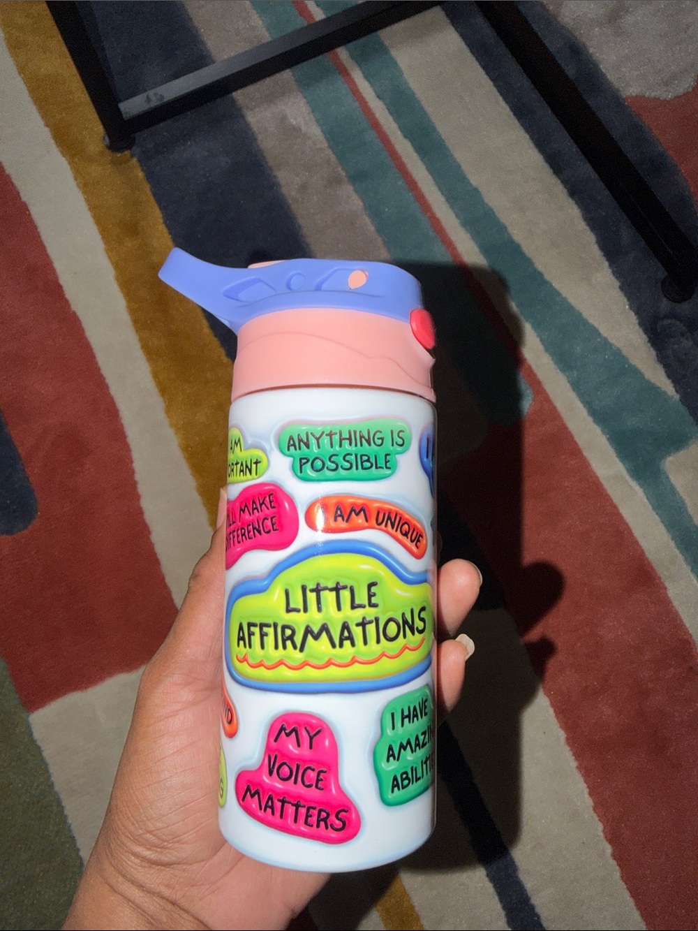 Little Affirmations Kids Sippy Cup - Colorful Positive Bubble Design